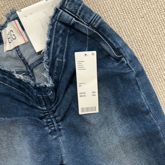 Urban outfitters BDG Blue Flare Wide Leg Jeans High-Rise ruched sz 25 - Picture 4 of 5